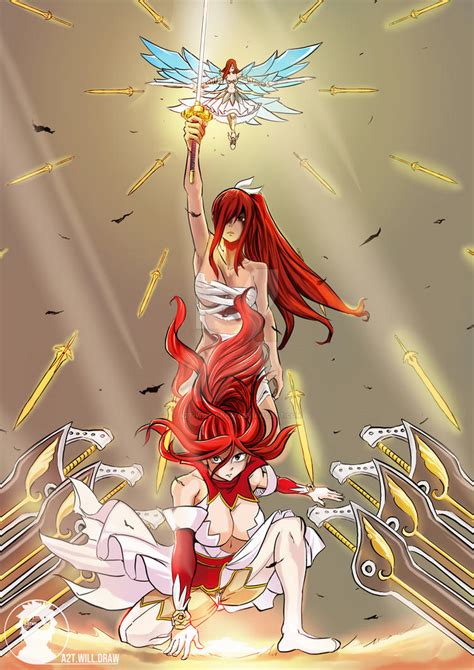 erza scarlet fairy tail youtube drawing    draw  deviantart