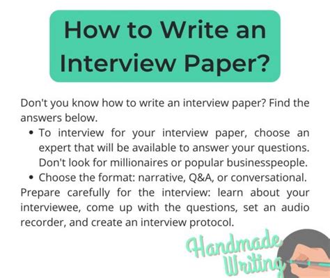 writing  interview paper formatting guide samples  writing tips