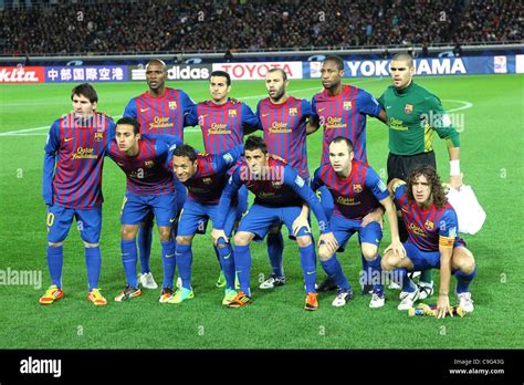 barcelona team group   december   football soccer stock photo royalty