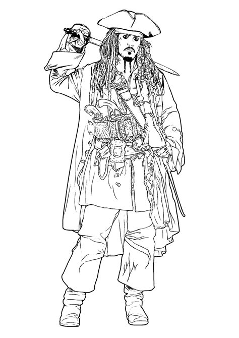jack sparrow movies adult coloring pages