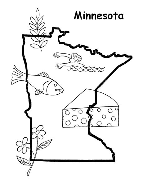minnesota state outline coloring page baseball coloring pages flag