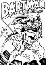 Simpsons Bartman Coloring Pages Para Colorear Bart Simpson Springfield Man Homero Hombre Radioactivo El Wonder sketch template