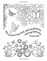 Coloring Adult Pages Bible Psalms Butterflies Christian Amazon Flower Book Beautiful Designs Butterfly Scripture sketch template