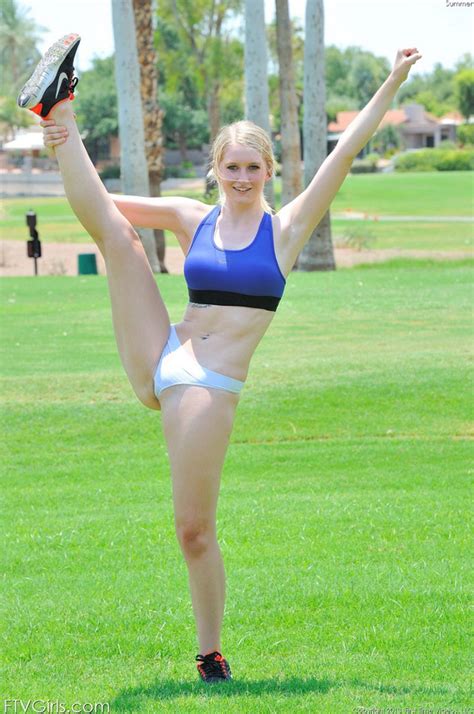 sporty blonde stripping outdoors panty pit