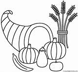 Horn Plenty Coloring Wheat Thanksgiving Sheaf Autumn Fall Print Printable Pages Color Happy Getcolorings Horns Bigactivities sketch template