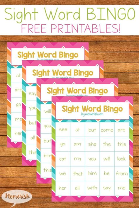 sight words bingo kindergarten   teachers  printable sight
