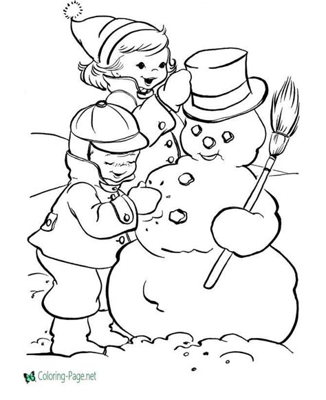 build  snowman christmas coloring page
