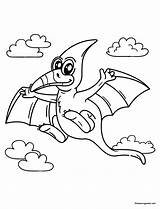 Pteranodon Coloring Cute Pages sketch template