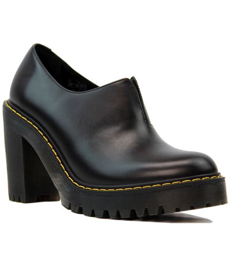 dr martens cordelia retro mod smooth leather heels  black