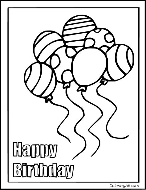 birthday card coloring pages coloringall