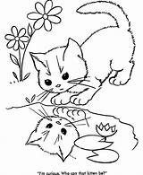 Coloring Cat Pages Kitty Printable Kids sketch template