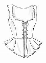 Corsets Peplum Laced Butterick Zeichnung Sketch Bodice Somethingdelightful Mccall Corsage sketch template