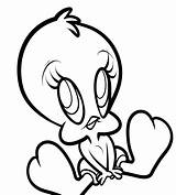 Tweety Coloring Pages Baby Bird Cute Print Printable Color Kids Birthday Library Clipart Cartoons Popular Colouring Disney Snoopy Getcolorings Coloringhome sketch template