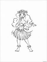 Hula Pages Coloring Girl Color Online Printable sketch template