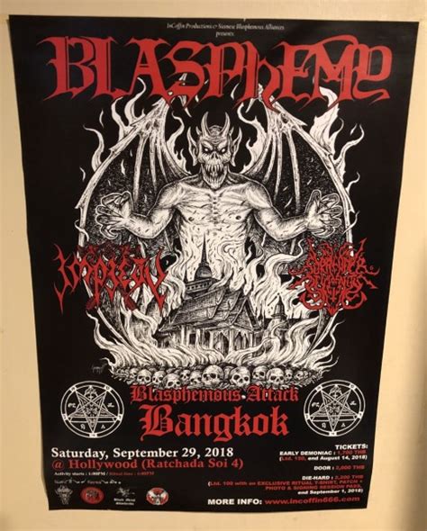 Unfolded A2 Poster Blasphemy Live In Bangkok 2018