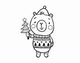 Christmas Bear Coloring Coloringcrew sketch template
