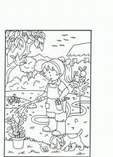 Lente Natuur Planten Geven Tuin Kleuterplein Spring Downloaden Uitprinten Colouring Tuinen sketch template