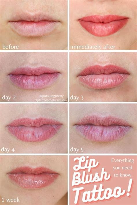 Lip Blush Tattoo Before And After Pursuing Pretty Lip Color Tattoo