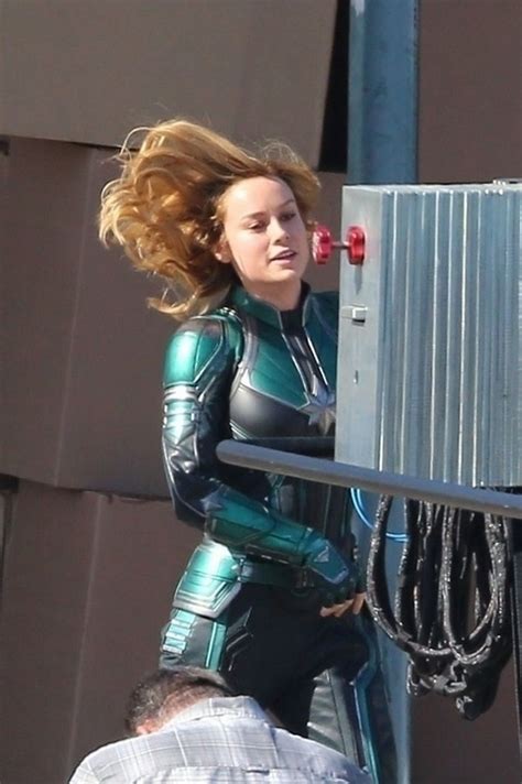 Brie Larson On The Set Of Captain Marvel In Los Angeles 04