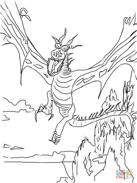 night fury flying   air coloring page  printable