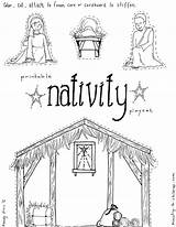 Nativity Manger Jesus Coloring Pages Playset Craft Printable Ministry Children Activity sketch template