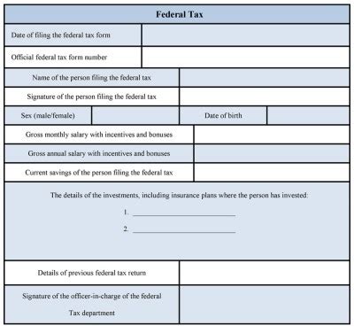 federal tax form sample forms