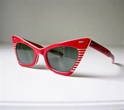 1950 s red cat eye sunglasses mid century modern ray