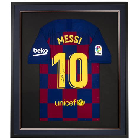 Lionel Messi Signed 32x36 Custom Framed Jersey Display Inscribed Leo