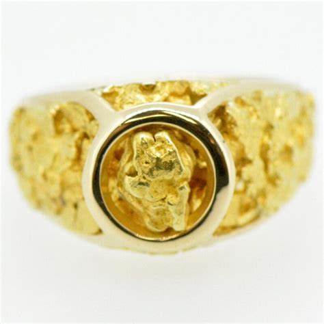 mens gold nugget ring alaska mint