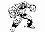 Thanos Coloring Pages Kids Children Simple Super Heroes sketch template