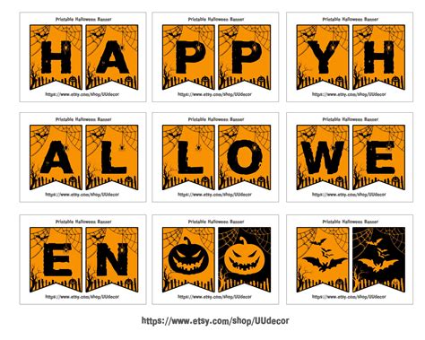 happy halloween banner halloween banner printable halloween etsy