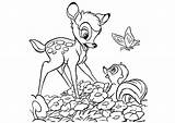 Bambi Coloring Pages Disney Print sketch template