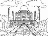 Mahal Taj Dibujos Maravilhas Turisticos Sete Wonders sketch template