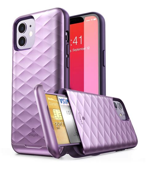 iphone iphone  pro case clayco argos series slim card holder protective wallet case