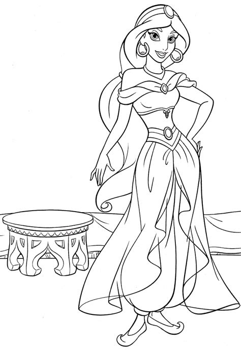 coloring pages  printable disney princess jasmine coloring