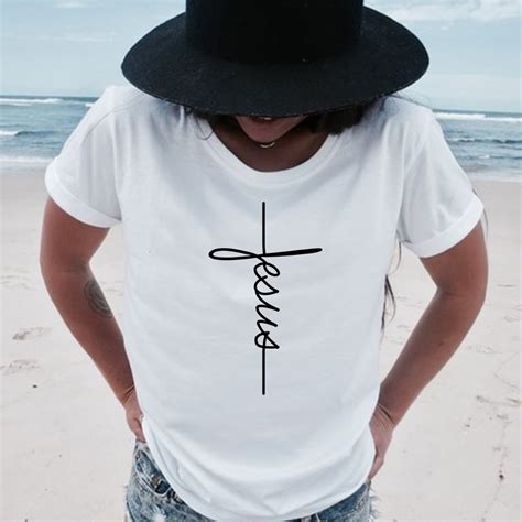 faith tshirt cross jesus tees tops christian shirt women fashion tshirt