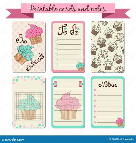 printable journaling cards stock vector image