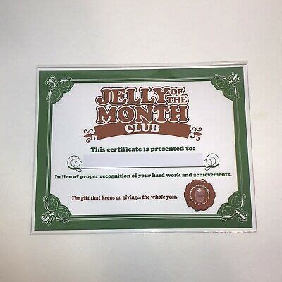 christmas vacation jelly   month club certificate  ebay