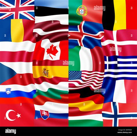 national flags   nato countries stock photo alamy