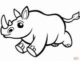 Rhino Coloring Cute Baby Pages Printable Kids Rino Cartoon Drawing Animals Printables Print sketch template