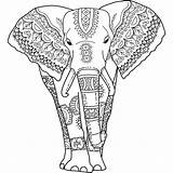 Elephant Coloring Pages Adults Colouring Mandala Choose Board Face sketch template
