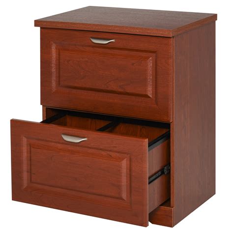 homcom wood  drawer lateral file cabinet organizer  file hooks  spacious tabletop