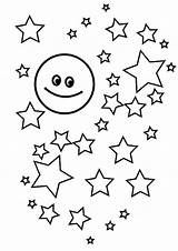 Coloring Stars Star Pages Moon Printable Accompanied Many Print Popular sketch template