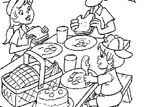 picnic coloring pages    print