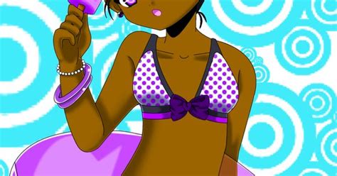 black anime girl character dark skin tan anime girl brown skin