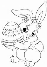 Easter Bunny Cute Coloring Pages Printable Kids Categories sketch template