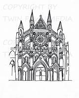 Westminster Abbey Coloring Adult Book Instant sketch template