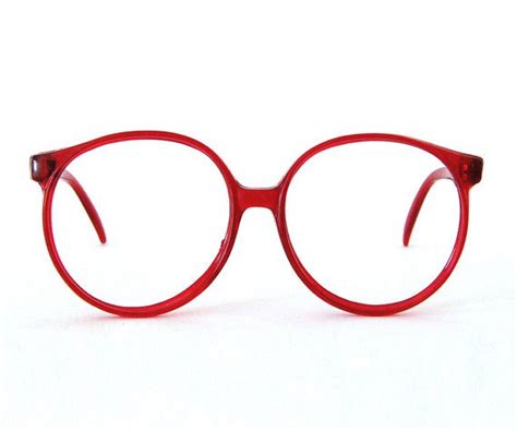 Oversized Round Eyeglasses Translucent Red Frames Round Eyeglasses