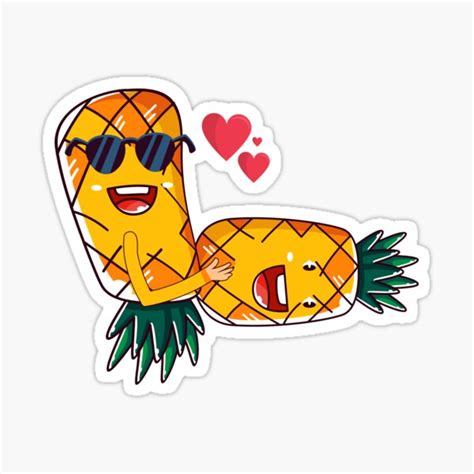 upside down pineapple stickers redbubble