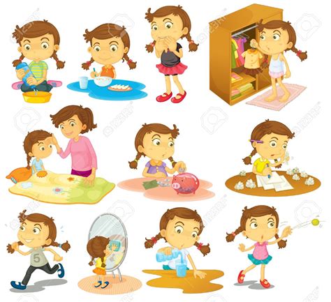 daily routine kids clipart kids  chores clipart etsy ireland images   finder